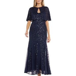 Elegant Navy Evening Gown